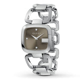 Gucci G Gucci Brown Dial Silver Steel Strap Watch For Women - YA125401 Buy Now By Gucci