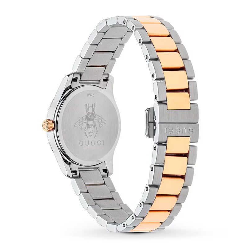 Gucci G Timeless Quartz Silver Dial Two Tone Steel Strap Watch For Women - YA126596 Buy Now By Gucci