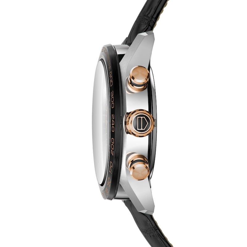 Tag Heuer Carrera Chronograph Black Dial Black Leather Strap Watch for Men - CBN2A5A.FC6481 Buy Now By Tag Heuer