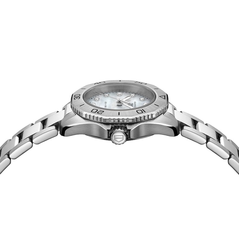 Tag Heuer Aquaracer Professional 200 Quartz Diamond Mother of Pearl Dial Silver Steel Strap Watch for Women - WBP1416.BA0622 Buy Now By Tag Heuer