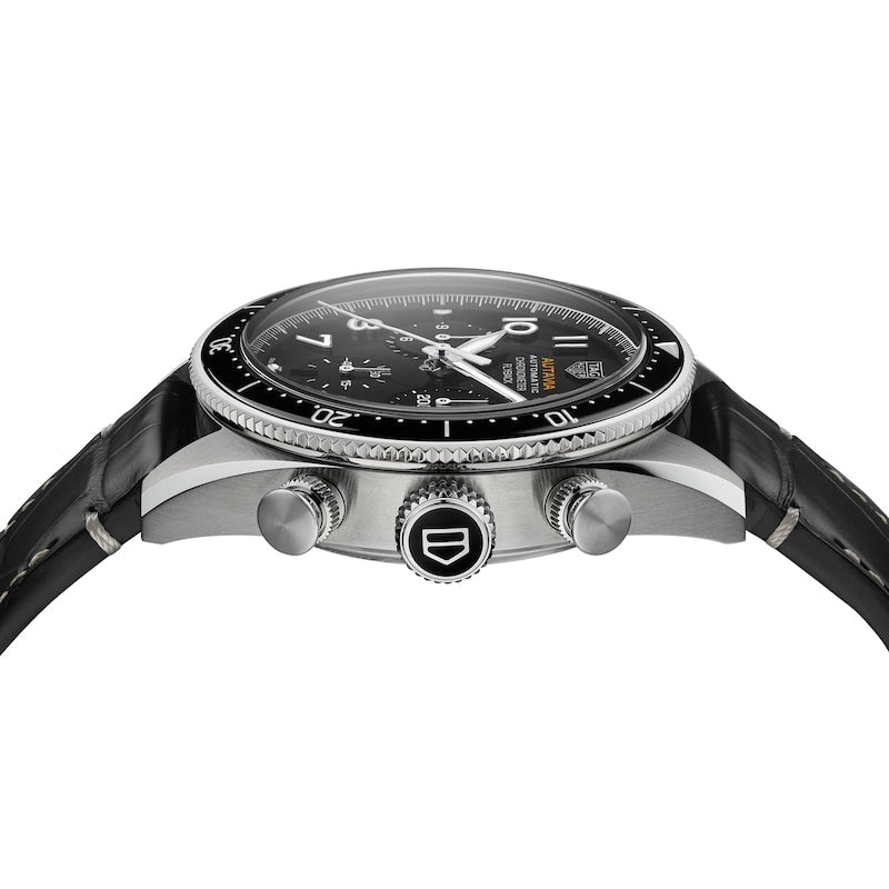 Tag Heuer Autavia Chronometer Flyback Automatic Chronograph Black Dial Black Leather Strap Watch for Men - CBE511A.FC8279 Buy Now By Tag Heuer