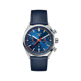 Tag Heuer Carrera Chronograph Blue Dial Blue Leather Strap Watch for Men - CBN201D.FC6543 Buy Now By Tag Heuer
