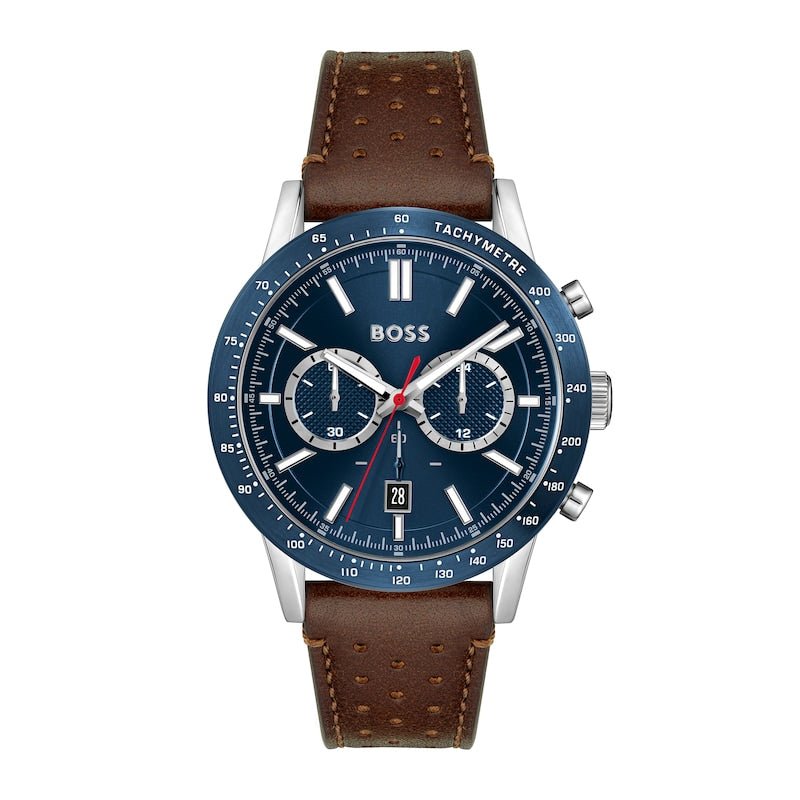 Hugo Boss Allure Blue Dial Brown Leather Strap Watch for Men - 1513921 Buy Now By Hugo Boss