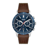 Hugo Boss Allure Blue Dial Brown Leather Strap Watch for Men - 1513921 Buy Now By Hugo Boss