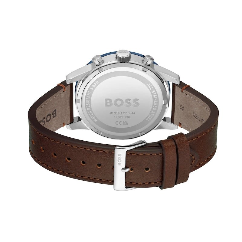 Hugo Boss Allure Blue Dial Brown Leather Strap Watch for Men - 1513921 Buy Now By Hugo Boss