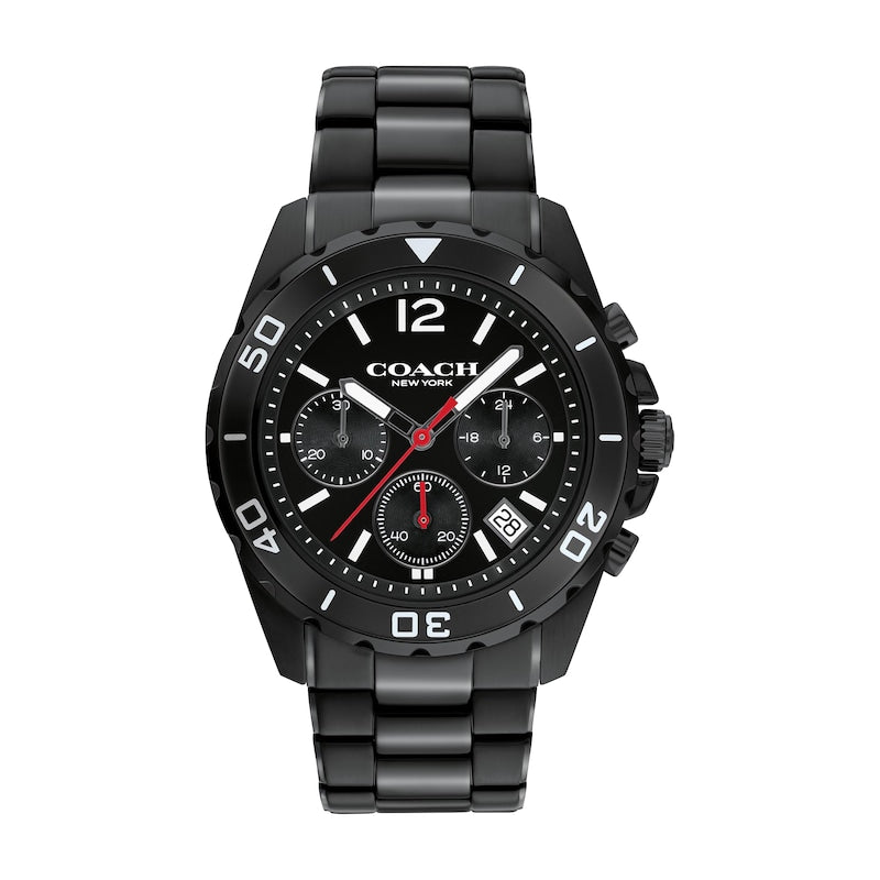 Coach Kent Chronograph Black Dial Black Steel Strap Watch for Men - 14602554 Buy Now By Coach