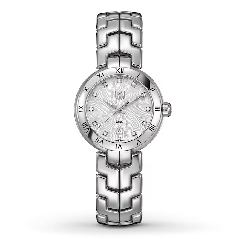 Tag Heuer Link Diamonds Mother of Pearl Dial Silver Steel Strap Watch for Women - WAT1411.BA0954 Buy Now By Tag Heuer