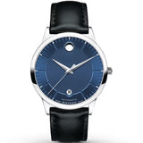 Movado 1881 Automatic Blue Dial Black Leather Strap Watch For Men - 606874 Buy Now By Movado