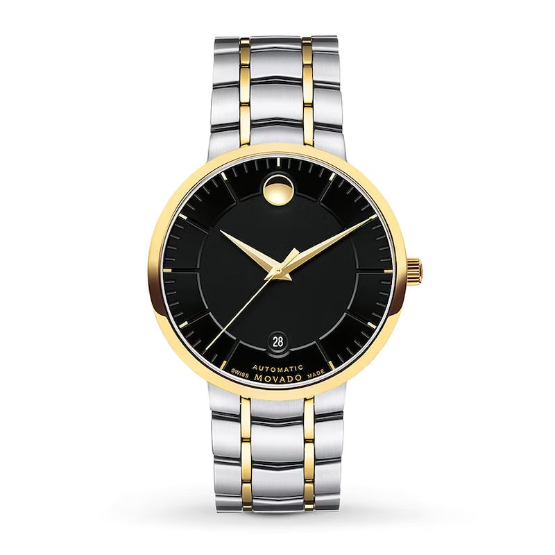 Movado 1881 Automatic Black Dial Two Tone Steel Strap Watch For Men - 0606916 Buy Now By Movado