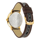 Versace V-Circle Quartz Black Dial Brown Leather Strap Watch for Men - VEBQ01619 Buy Now By Versace