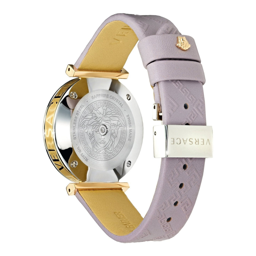 Versace V-Twist Quartz Purple Dial Purple Leather Strap Watch for Women - VELS00219 Buy Now By Versace