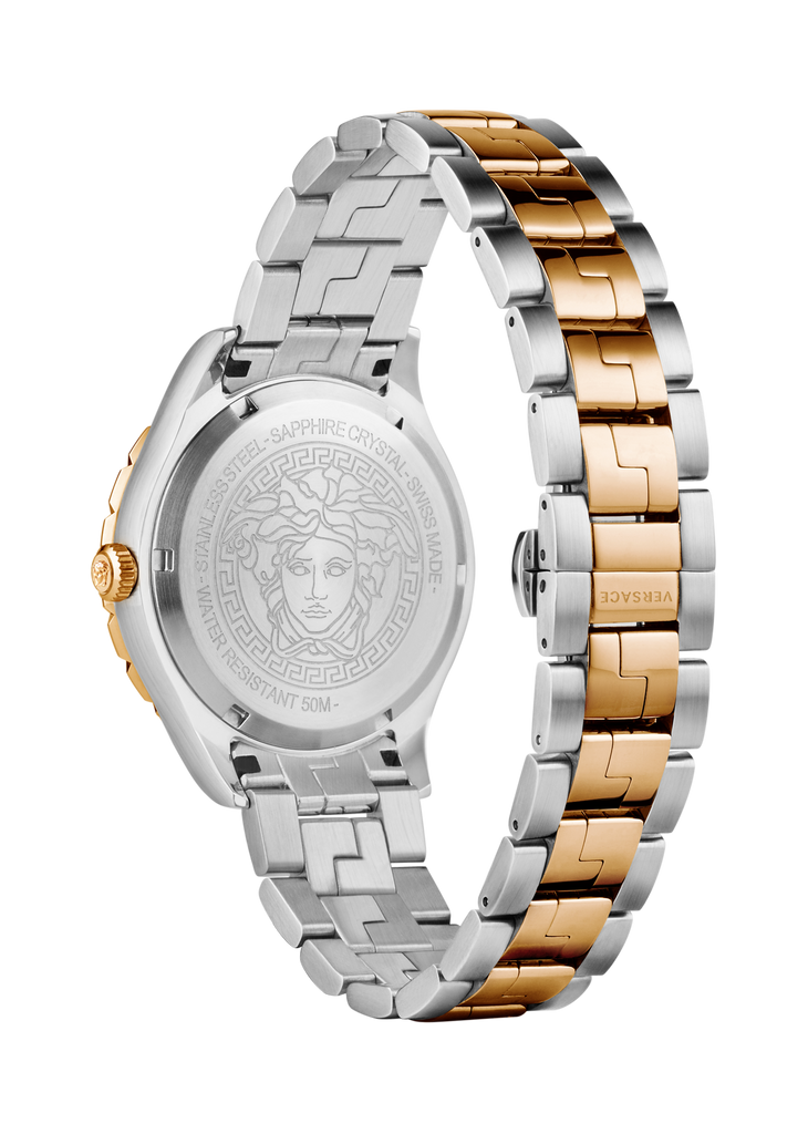 Versace Hellenyium Quartz Brown Dial Two Tone Steel Strap Watch For Men - V11040015 Buy Now By Versace