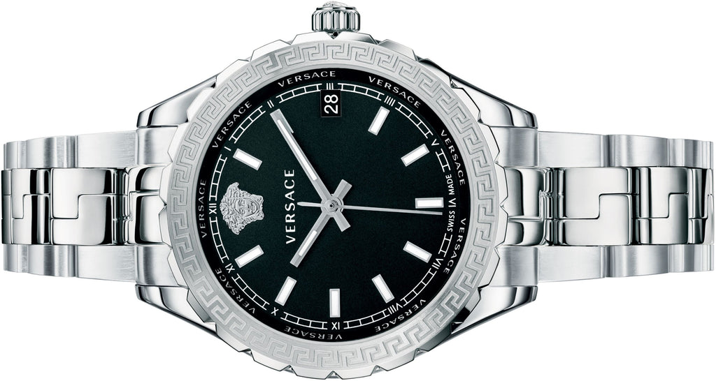 Versace Hellenyium Black Dial Silver Steel Strap Watch for Women - V12020015 Buy Now By Versace