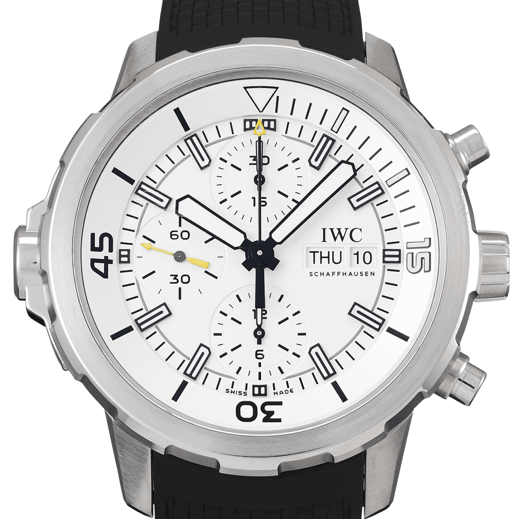 IWC Aquatimer Chronograph White Dial Black Rubber Strap Watch for Men - IW376801 Buy Now By IWC