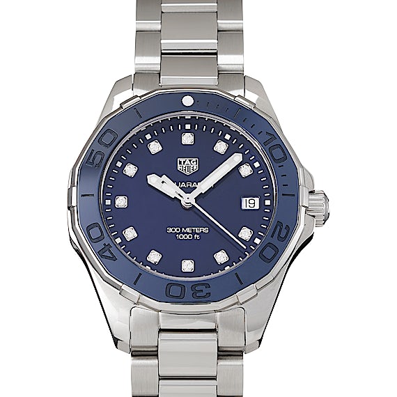 Tag Heuer Aquaracer Diamonds Blue Dial Silver Steel Strap Watch for Women - WAY131L.BA0748 Buy Now By Tag Heuer