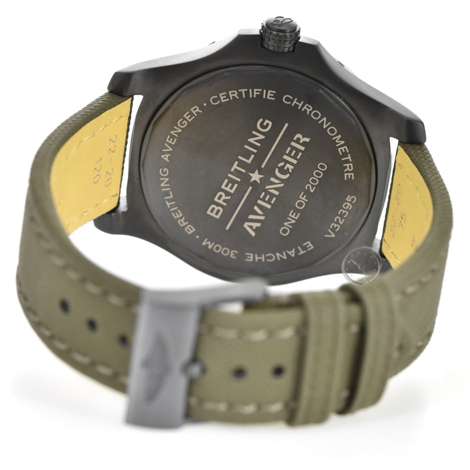 Breitling Avenger Automatic GMT 45 Night Mission Green Dial Green Nylon Strap Watch for Men - V323952A1L1X1 Buy Now By Breitling