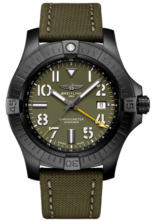 Breitling Avenger Automatic GMT 45 Night Mission Green Dial Green Nylon Strap Watch for Men - V323952A1L1X1 Buy Now By Breitling