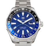 Tag Heuer Aquaracer GMT Calibre 6 Automatic Blue Dial Silver Steel Strap Watch for Men - WAY201T.BA0927 Buy Now By Tag Heuer