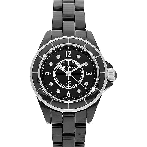 Chanel J12 Diamonds Black Dial Black Steel Strap Watch for Women - J12 H2569 Buy Now By Chanel