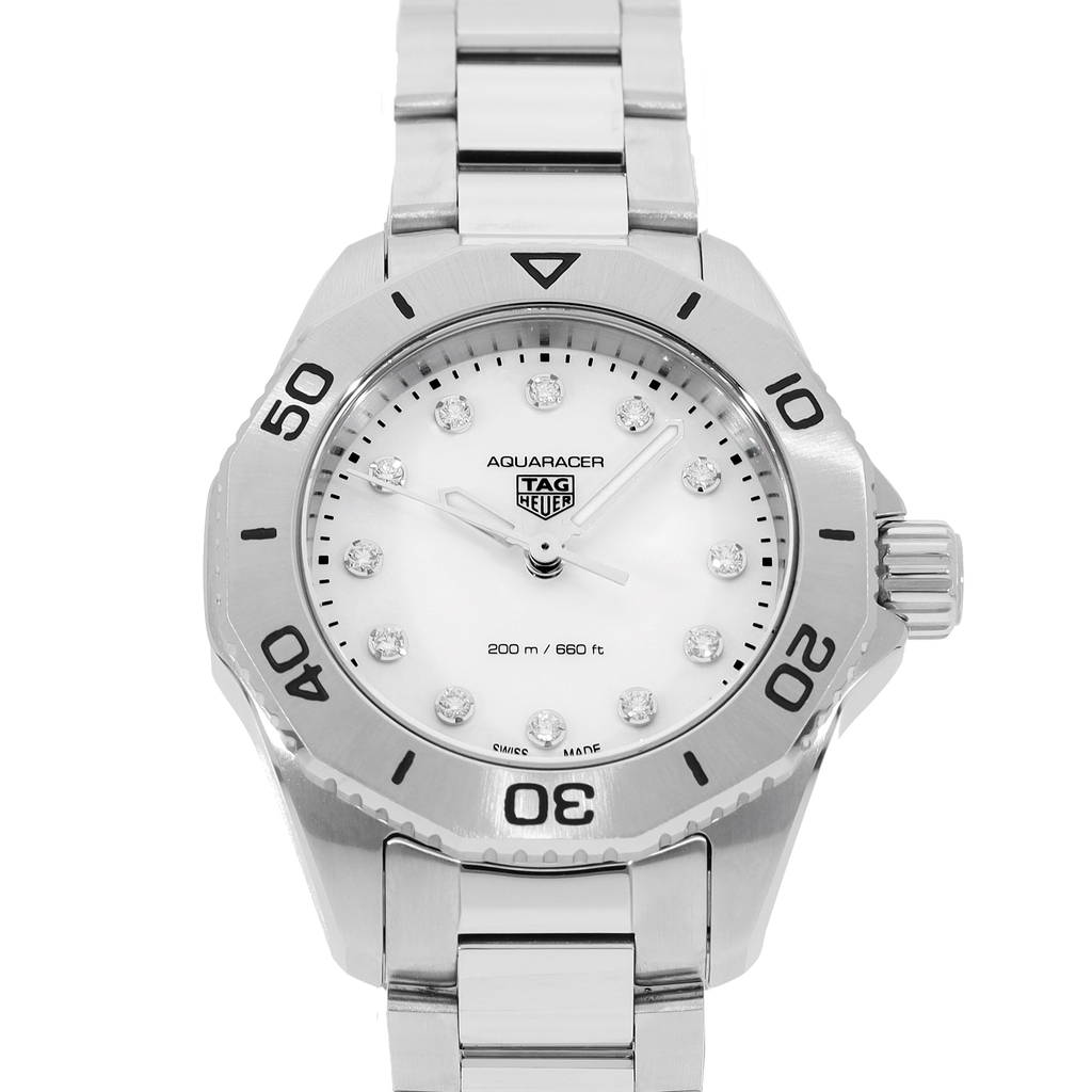 Tag Heuer Aquaracer Professional 200 Quartz Diamond Mother of Pearl Dial Silver Steel Strap Watch for Women - WBP1416.BA0622 Buy Now By Tag Heuer