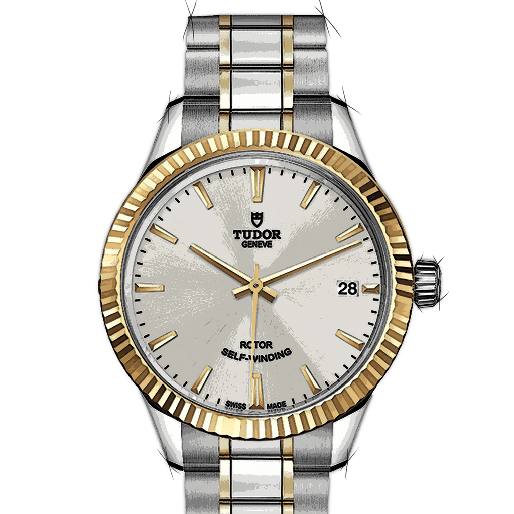 Tudor Style Automatic Silver Dial Two Tone Steel Strap Watch for Men - M12713-0003 Buy Now By Tudor