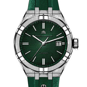 Maurice Lacroix Aikon Chronograph Green Dial Green Rubber Strap Watch for Men - AI1808-SS000-630-5 Buy Now By Maurice Lacroix