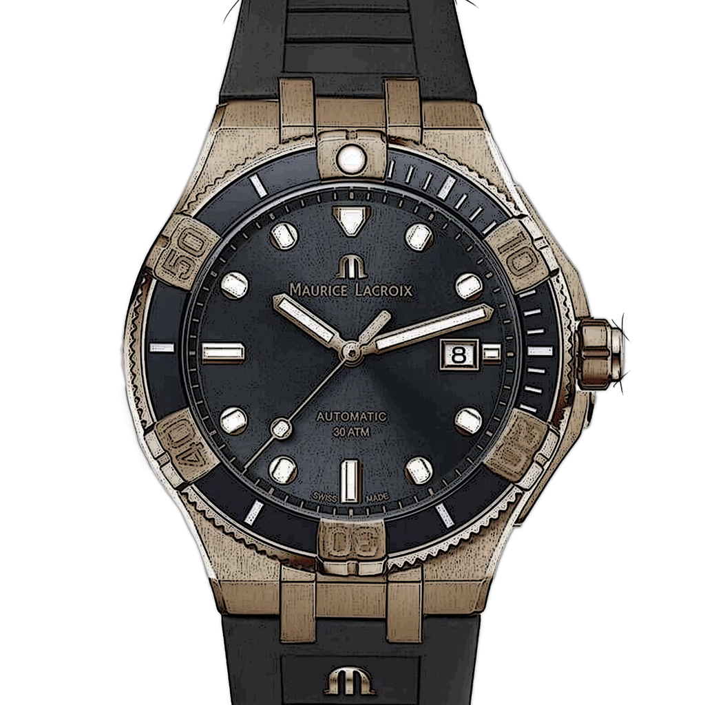 Maurice Lacroix Aikon Venturer Black Dial Black Rubber Strap Watch For Men - AI6058-BRZ0B-330-2 Buy Now By Maurice Lacroix