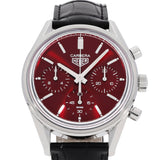 Tag Heuer Carrera Automatic Chronograph Red Dial Black Leather Strap Watch for Men - CBK221G.FC6479 Buy Now By Tag Heuer