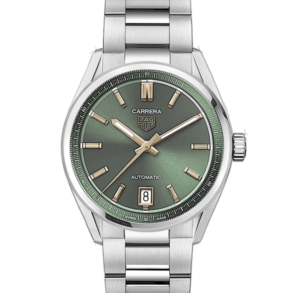 Tag Heuer Carrera Date Automatic 18K Green Dial Silver Steel Strap Watch for Women - WBN2312.BA0001 Buy Now By Tag Heuer