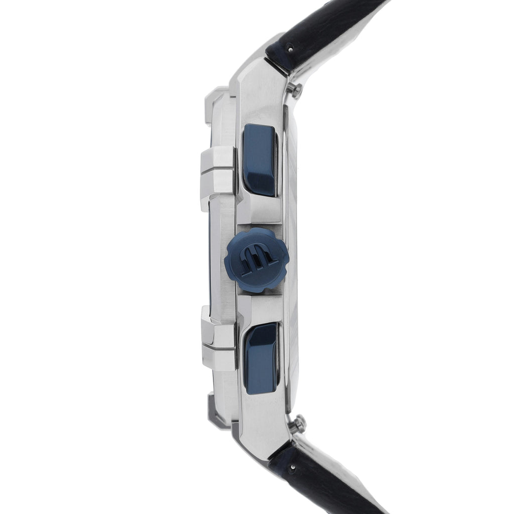 Maurice Lacroix Aikon Chronograph Blue Dial Blue Leather Strap Watch For Men - AI1018-SS001-432-4 Buy Now By Maurice Lacroix