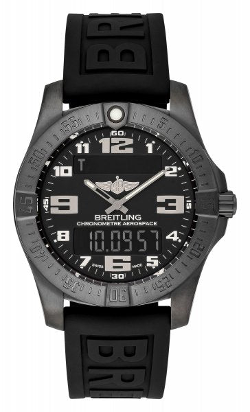 Breitling Aerospace Evo Black Dial Black Rubber Strap Watch for Men - V79363101B1S1 Buy Now By Breitling