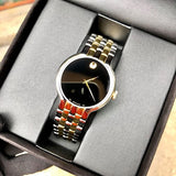 Movado Veturi Quartz Black Dial Two Tone Steel Strap Watch for Men - 0606932 Buy Now By Movado