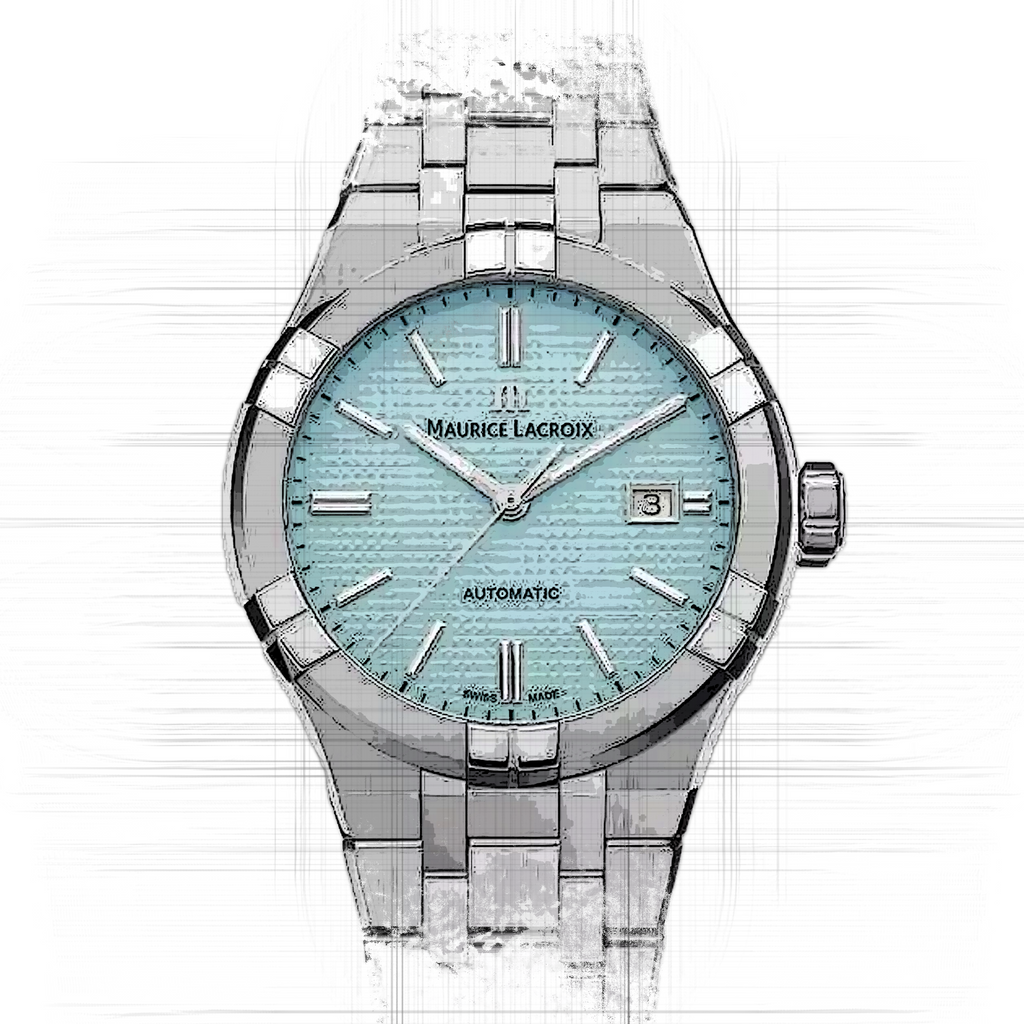 Maurice Lacroix Aikon Automatic Sky Blue Dial Silver Steel Strap Watch For Men - AI6008-SS00F-431-C Buy Now By Maurice Lacroix