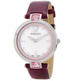Versace Olympo Crystal Gleam White Dial Purple Leather Strap Watch for Women - VAN010016 Buy Now By Versace