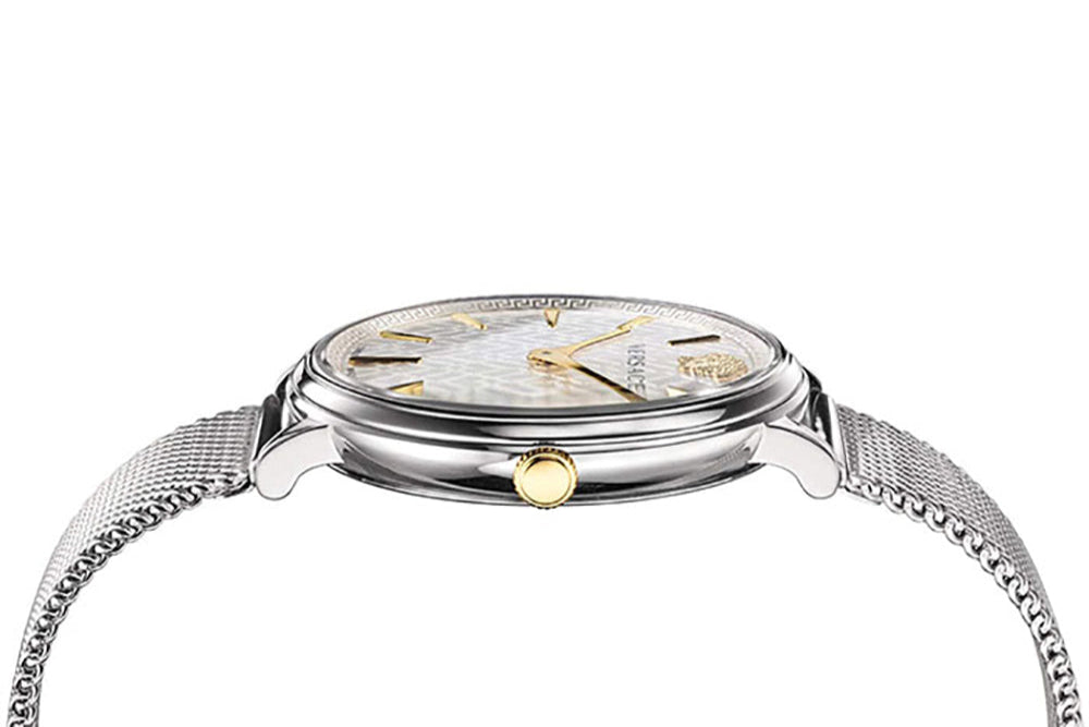 Versace V-Circle Quartz Silver Dial Silver Mesh Strap Watch for Women - VBP050017 Buy Now By Versace