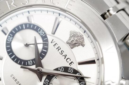 Versace Aion Chronograph White Dial Silver Steel Strap Watch for Men - VBR040017 Buy Now By Versace