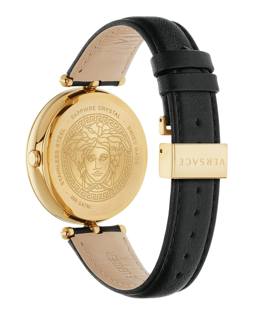 Versace Palazzo Empire Black Dial Black Leather Strap Watch for Women - VCO020017 Buy Now By Versace