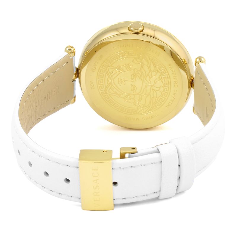 Versace Palazzo Empire White Dial White Leather Strap Watch for Women - VCO040017 Buy Now By Versace