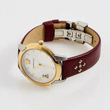 Versace Audrey Quartz Silver Dial Red Leather Strap Watch for Women - VELR00219 Buy Now By Versace