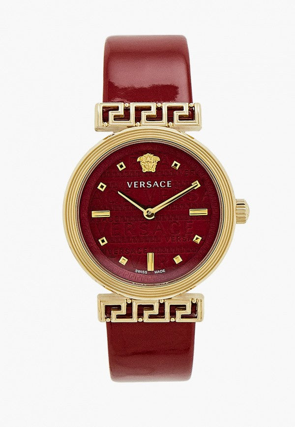 Versace Greca Meander Red Dial Red Leather Strap Watch for Women - VELW00320 Buy Now By Versace