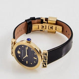 Versace Greca Meander Black Dial Black Leather Strap Watch for Women - VELW00420 Buy Now By Versace