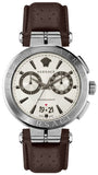 Versace Aion Chronograph White Dial Brown Leather Strap Watch for Men - VBR010017 Buy Now By Versace
