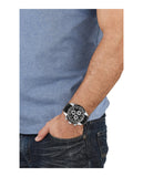 Versace V Ray Chronograph Quartz Black Dial Black Leather Strap Watch For Men - VE2I00121 Buy Now By Versace