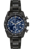 Versace V-Ray Chronograph Quartz Blue Dial Black Steel Strap Watch For Men - VE2I00521 Buy Now By Versace