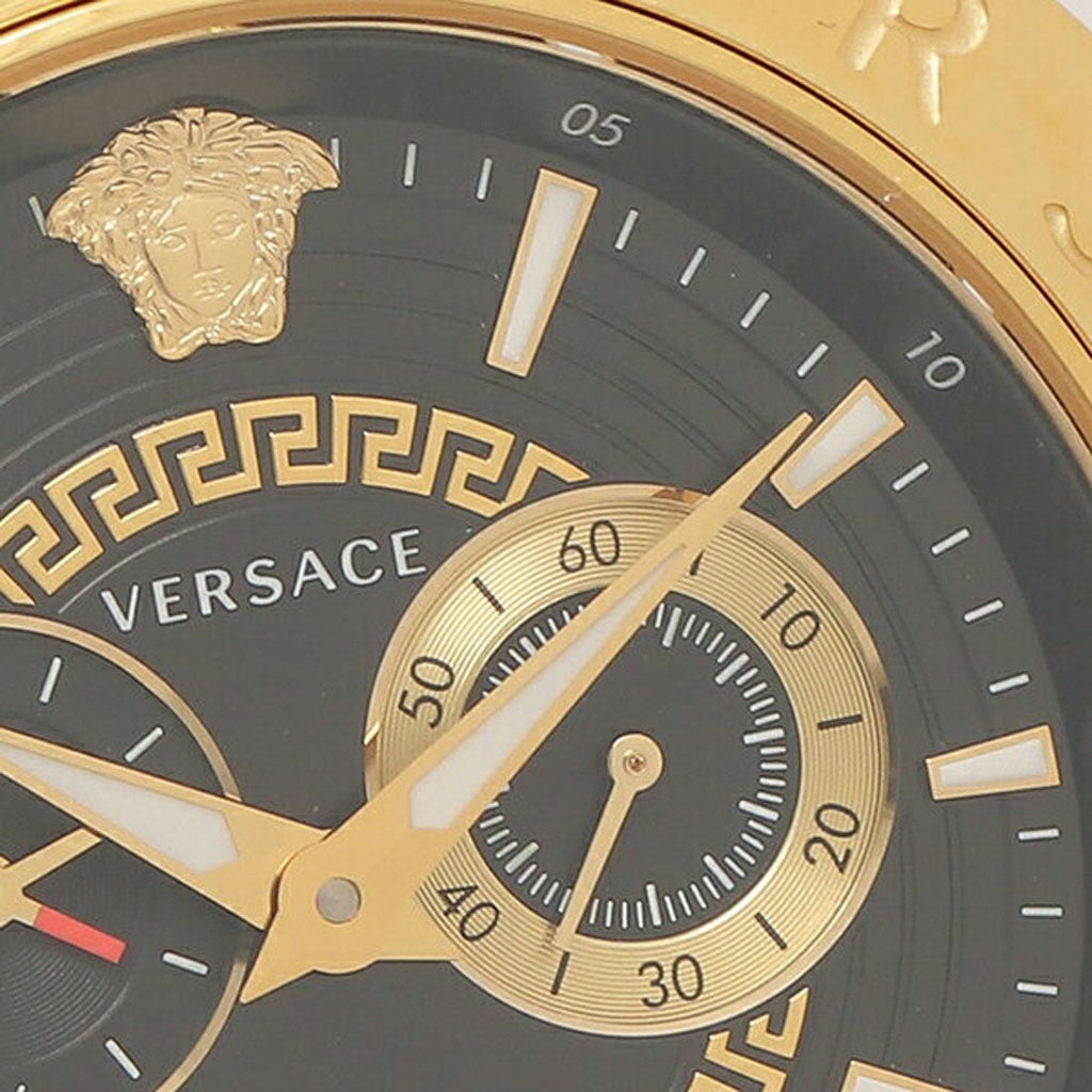 Versace V-Race Quartz Black Dial Gold Steel Strap Watch For Men - VEBV00519 Buy Now By Versace