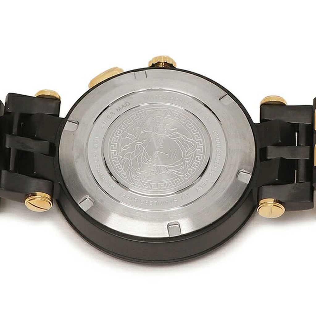 Versace V-Race Analog Quartz Black Dial Two Tone Steel Strap Watch For Men - VEBV00619 Buy Now By Versace