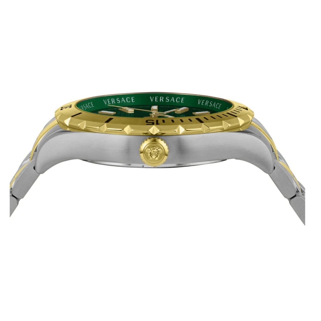 Versace Hellenyium Quartz Green Dial Two Tone Steel Strap Watch For Men - VE3A00720 Buy Now By Versace