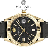 Versace Greca Time Quartz Black Dial Brown Leather Strap Watch For Men - VE3K00222 Buy Now By Versace