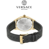Versace Greca Time Quartz Black Dial Brown Leather Strap Watch For Men - VE3K00222 Buy Now By Versace