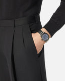 Versace Greca Time Quartz Black Dial Grey Steel Strap Watch for Men - VE3K00622 Buy Now By Versace